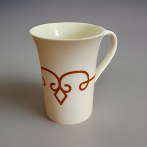 Starbucks Mug Burnt Orange Scrollwork‎ Design Coffee Cup 11oz 2014 Collectible